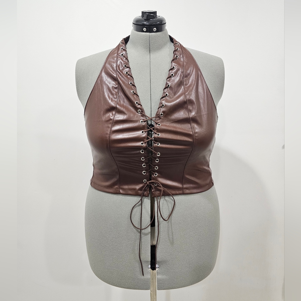 Fashion Nova Chocolate Leather Corset